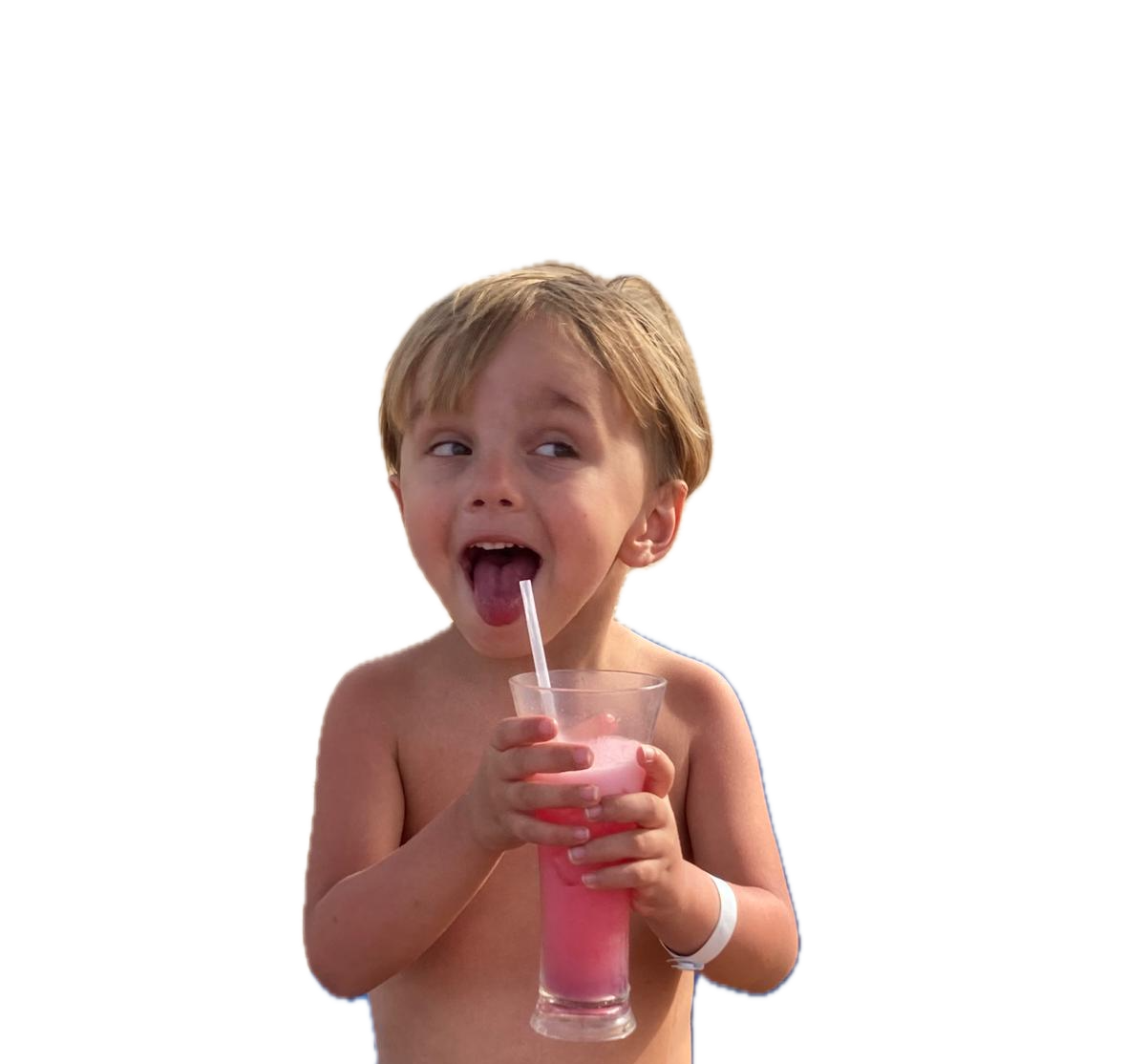 Baby drinking a cola